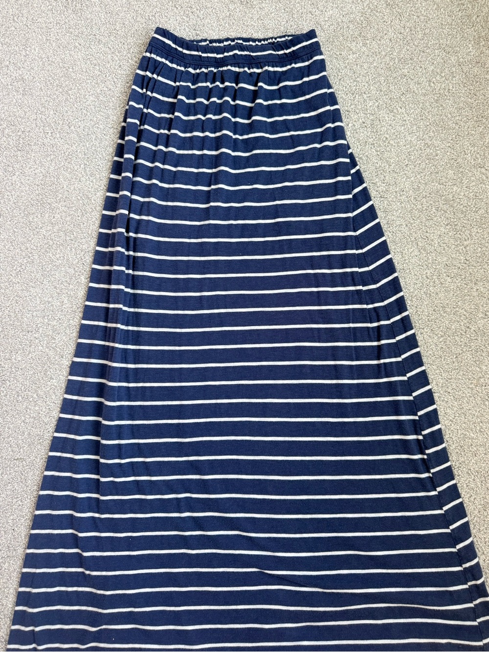 Hollister Navy and White Striped Maxi Skirt